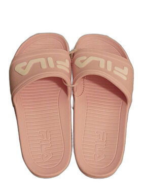 Fila Pink Slide Sandals with White Logo Accent